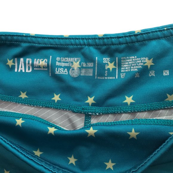 IAB Hot Shorts Cycling Yoga Athletic Workout Crossfit Green Gold Stars Small - Picture 4 of 13